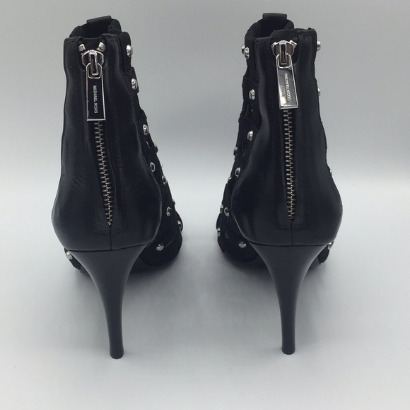 MK Michael Kors Black Shoes Sherry Studded Heels - Picture 5 of 7